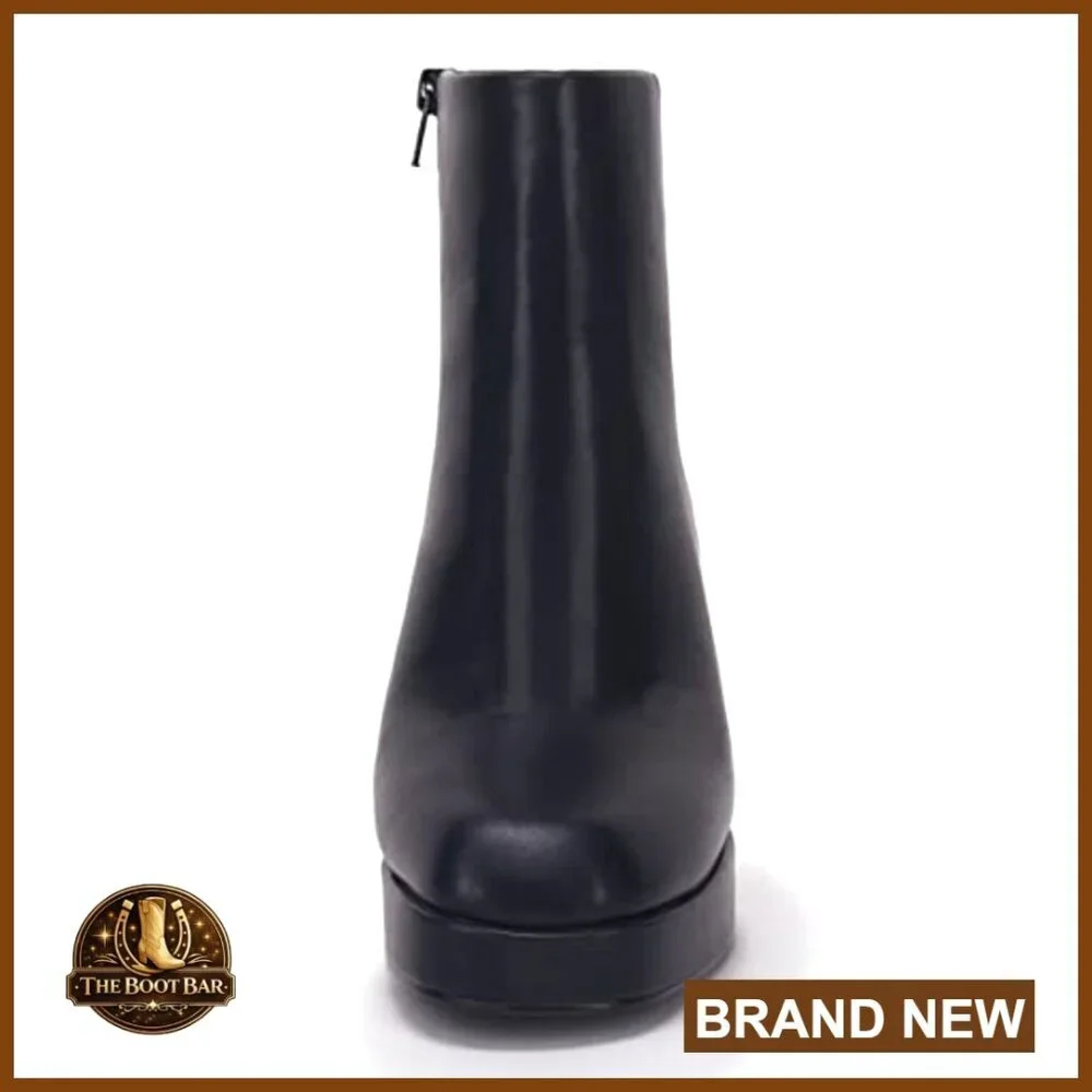 Platform Ankle Boots with Chunky Heel and Side Zipper - Picture 2 of 7